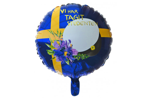 Studentballong med studentmössa 45cm - med helium